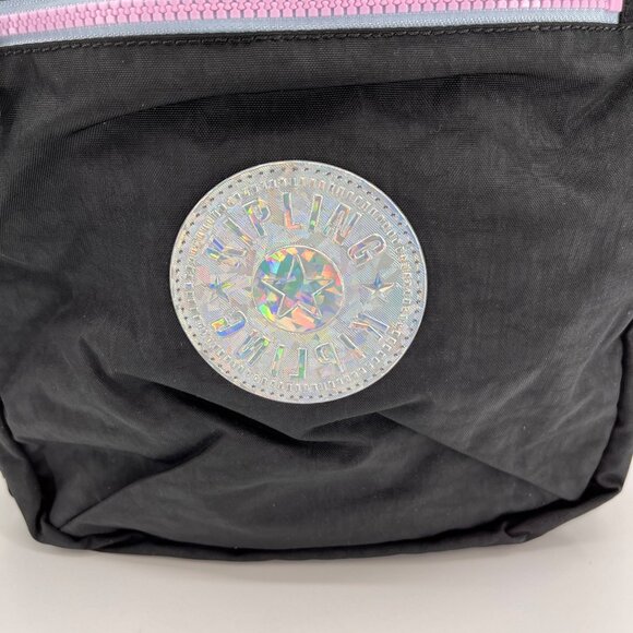 Kipling Seoul Backpack Nylon Iridescent Logo Adjustable Straps Laptop Sleeve - Picture 2 of 15